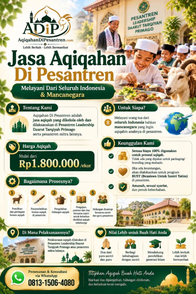 jasa aqiqah kirim ke pesantren di indonesia Jakarta Bogor Depok Tangerang Bekasi okk